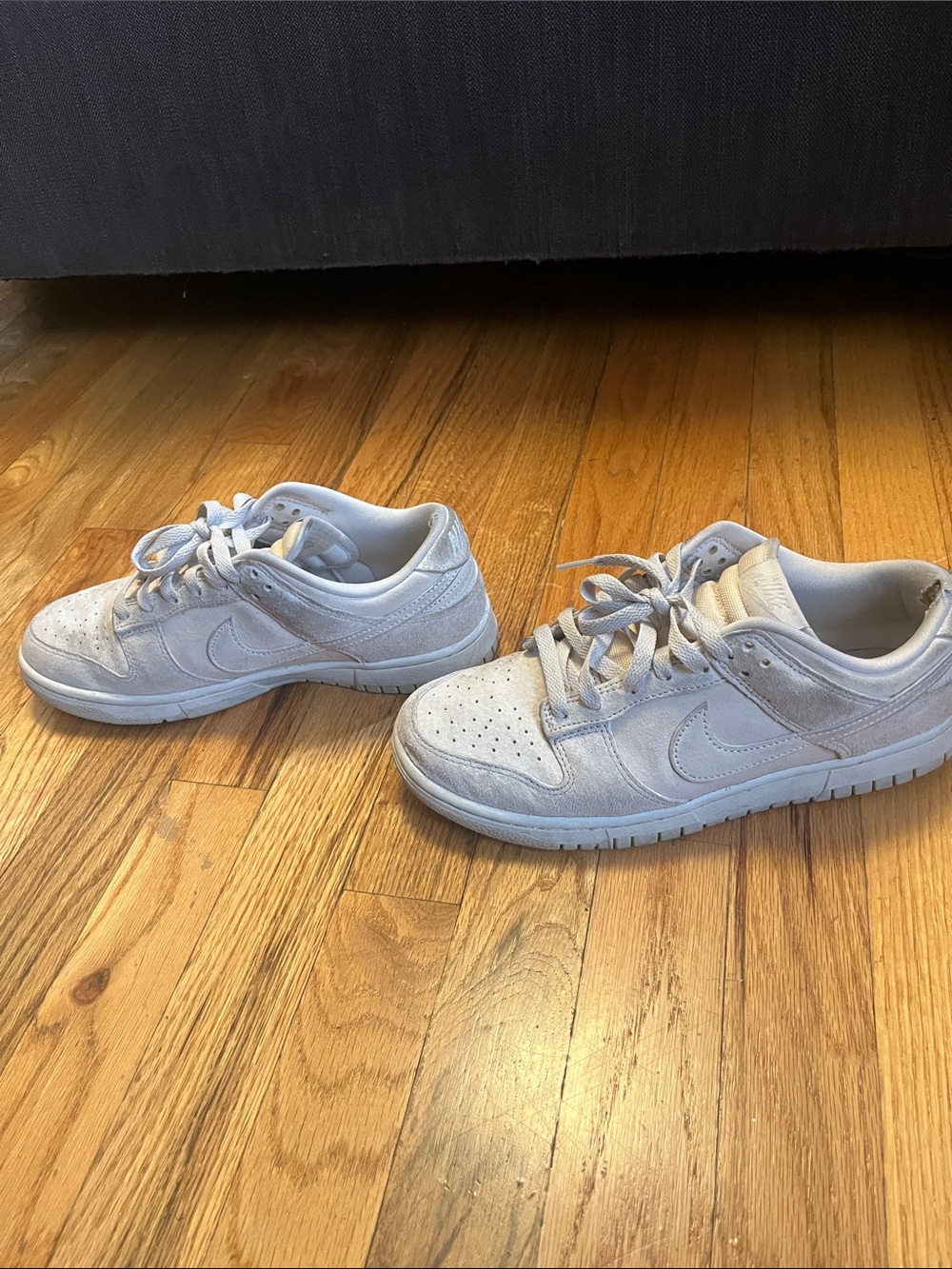Nike Kids Light Gray Suede Low-Top Sneakers